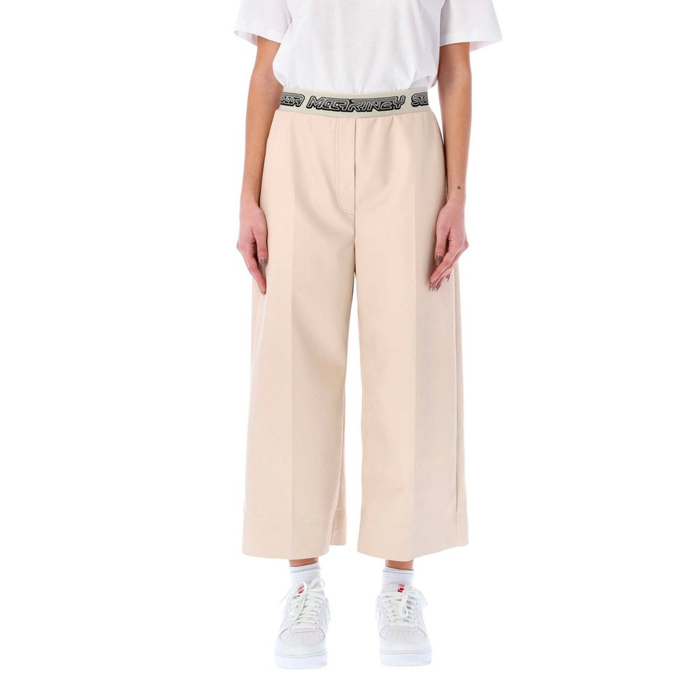 Stella McCartney Beige Cropped Wide Leg Pants