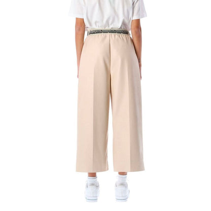Stella McCartney Beige Cropped Wide Leg Pants