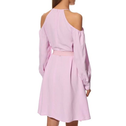 Stella McCartney Pink Cold Shoulder Belted Dress