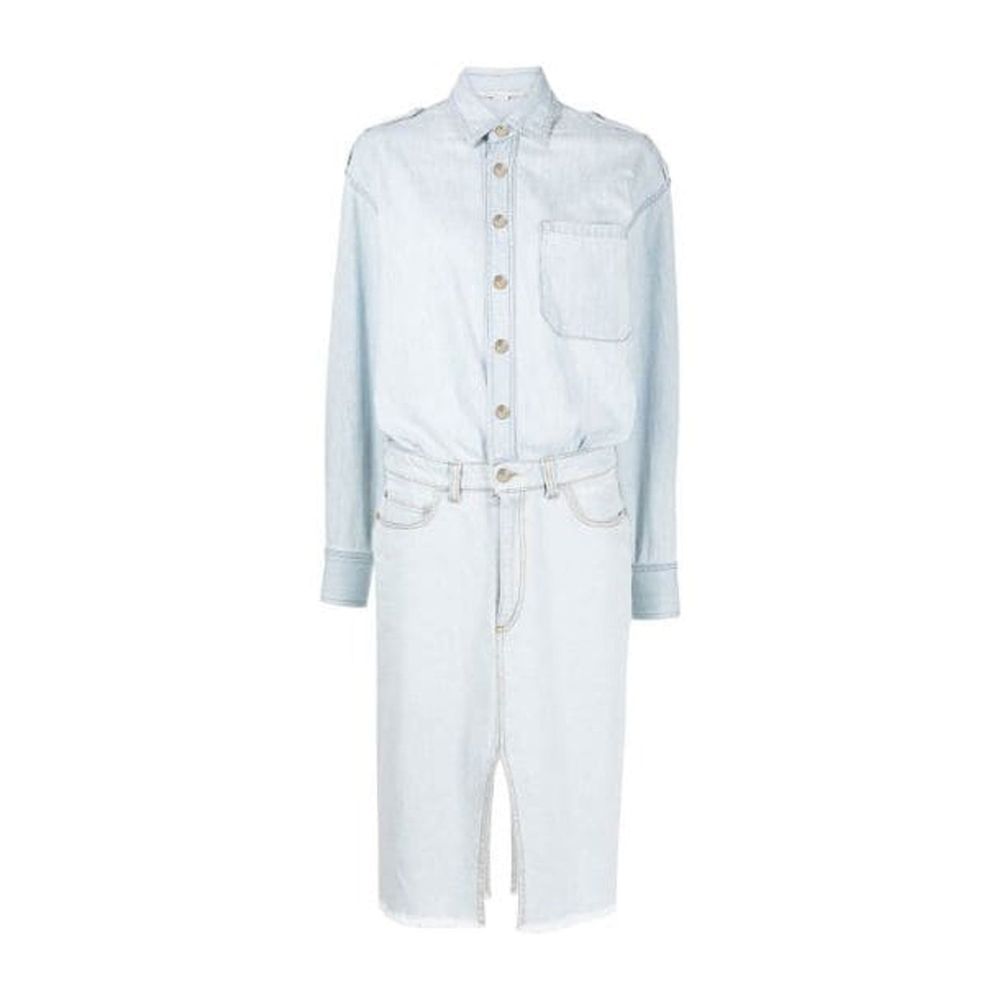 Stella McCartney Blue Cotton Denim Shirt Dress