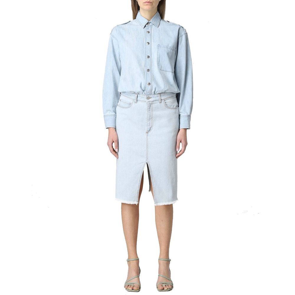 Stella McCartney Blue Cotton Denim Shirt Dress