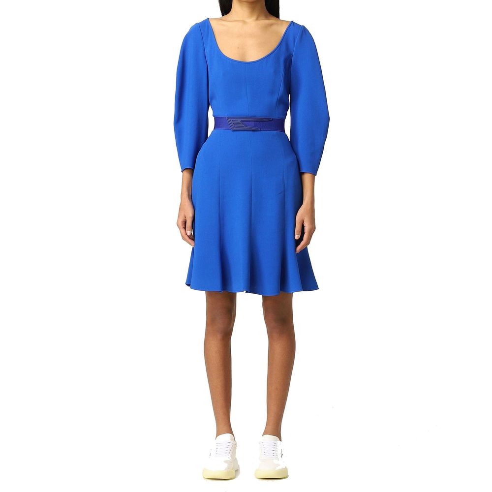 Stella McCartney Blue Flared Hem Dress