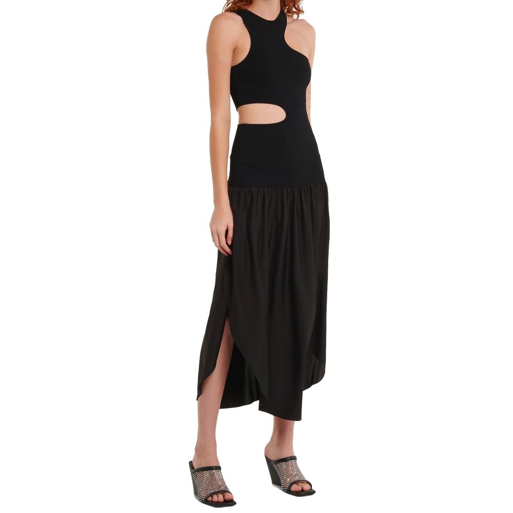 Stella McCartney Black Silk Asymmetric Cutout Midi Dress