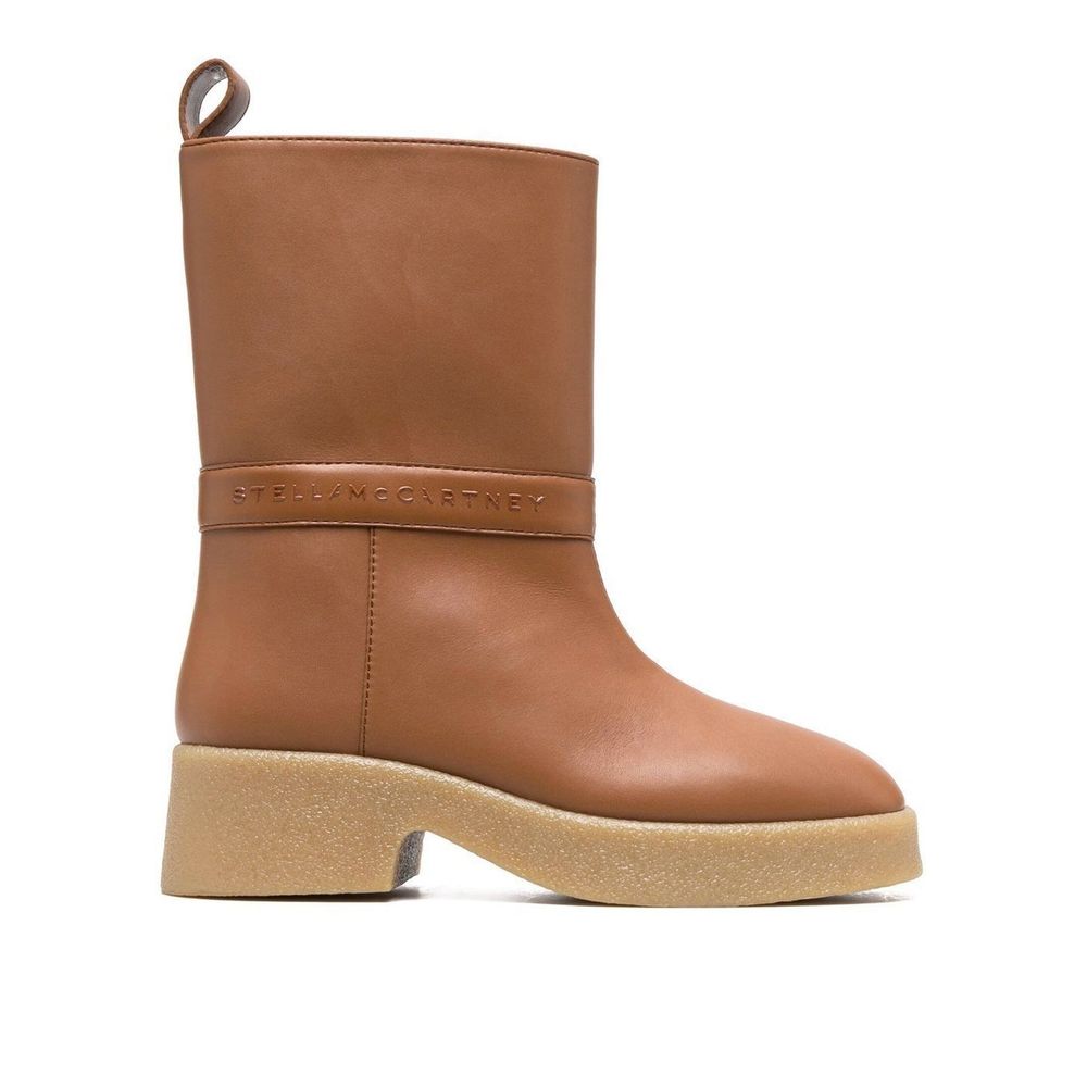Stella McCartney Brown Faux Leather Skyla Rain Boots