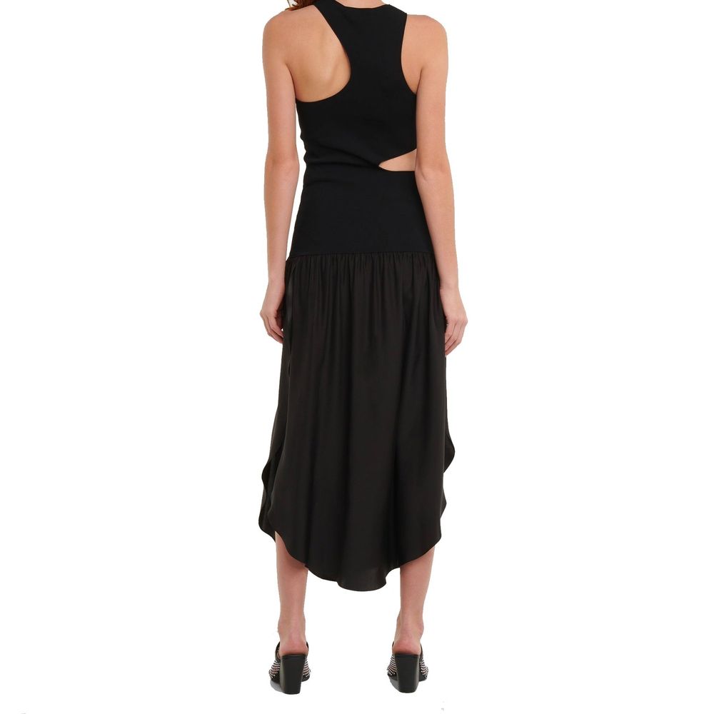Stella McCartney Black Silk Asymmetric Cutout Midi Dress