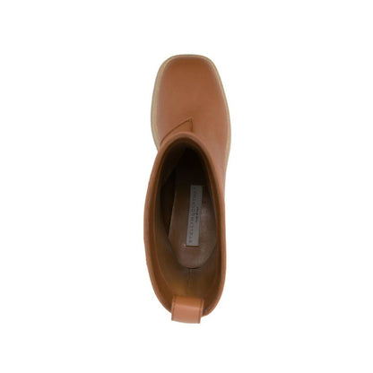 Stella McCartney Brown Faux Leather Skyla Rain Boots