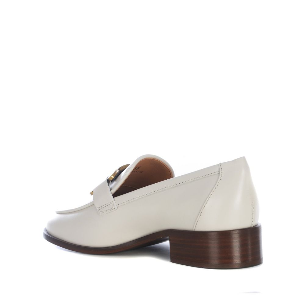 Tod's White Calfskin Slip-On Loafers for Women