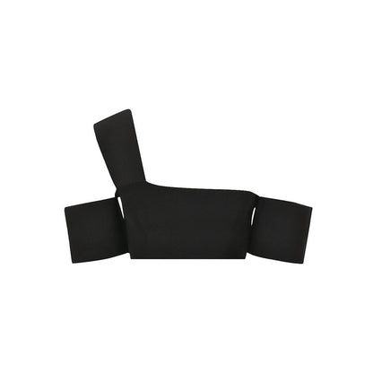 Alexander McQueen Black One-Shoulder Bandage Crop Top