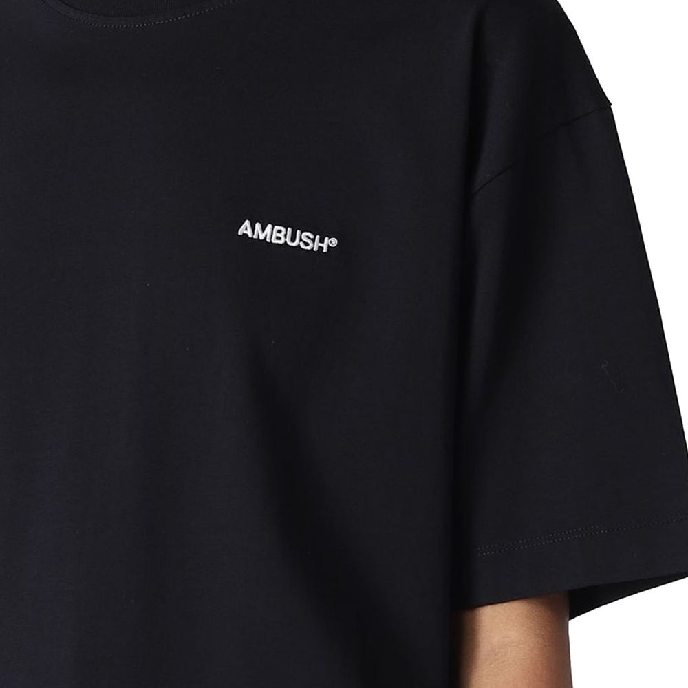 Ambush Black Cotton T-Shirt for Women