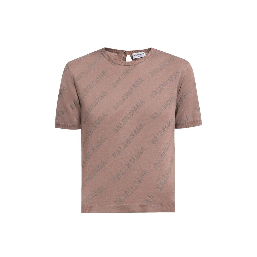 Balenciaga Brown Cotton Tank Top