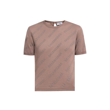 Balenciaga Brown Cotton Tank Top