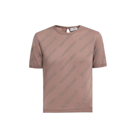 Balenciaga Brown Cotton Tank Top