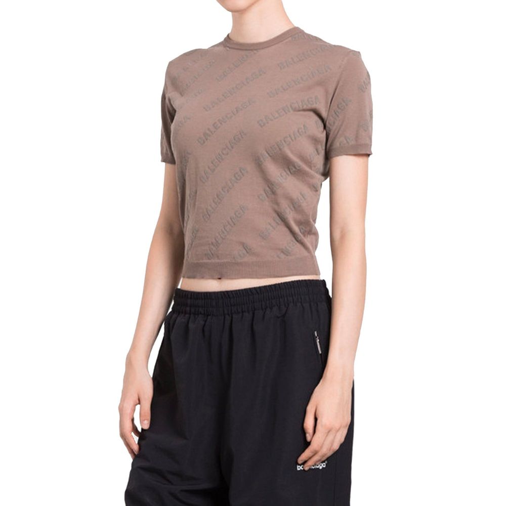 Balenciaga Brown Cotton Tank Top