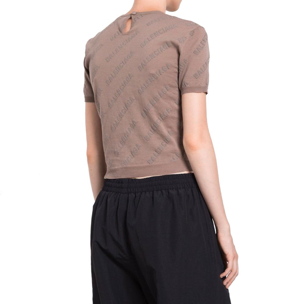 Balenciaga Brown Cotton Tank Top