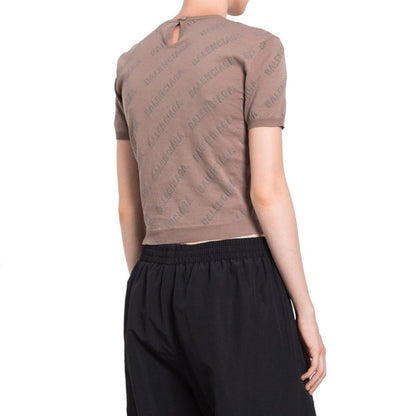 Balenciaga Brown Cotton Tank Top