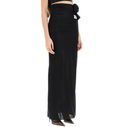 Dolce & Gabbana Black Elastane Maxi Skirt