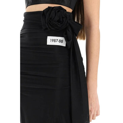 Dolce & Gabbana Black Elastane Maxi Skirt