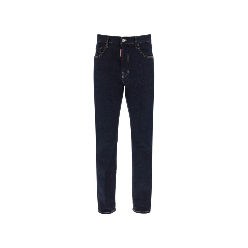 Dsquared2 Blue Cotton Straight-Leg Jeans
