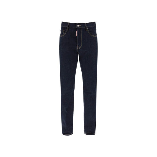 Dsquared2 Blue Cotton Straight-Leg Jeans
