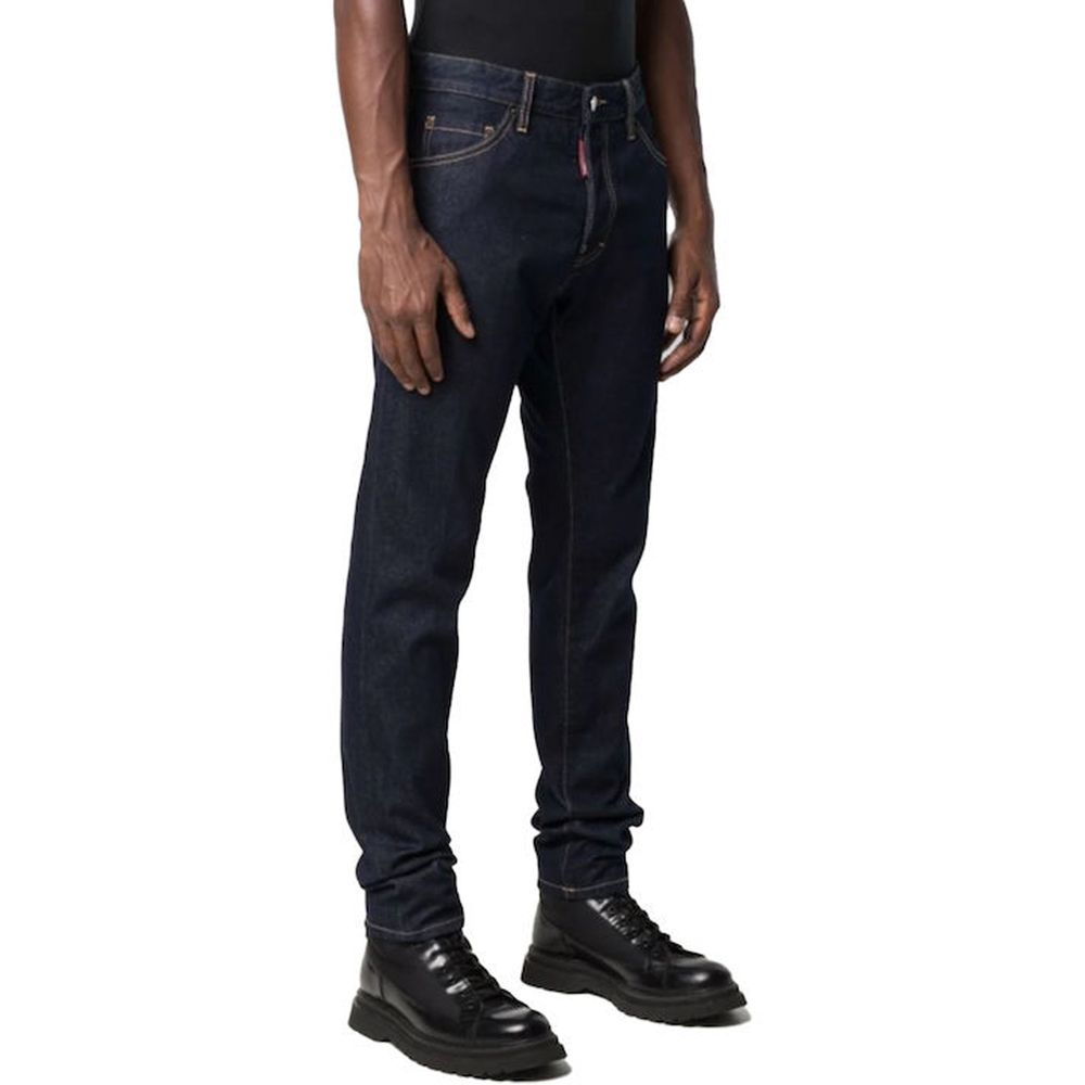 Dsquared2 Blue Cotton Straight-Leg Jeans
