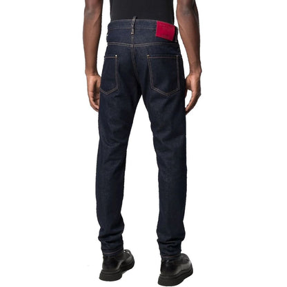 Dsquared2 Blue Cotton Straight-Leg Jeans