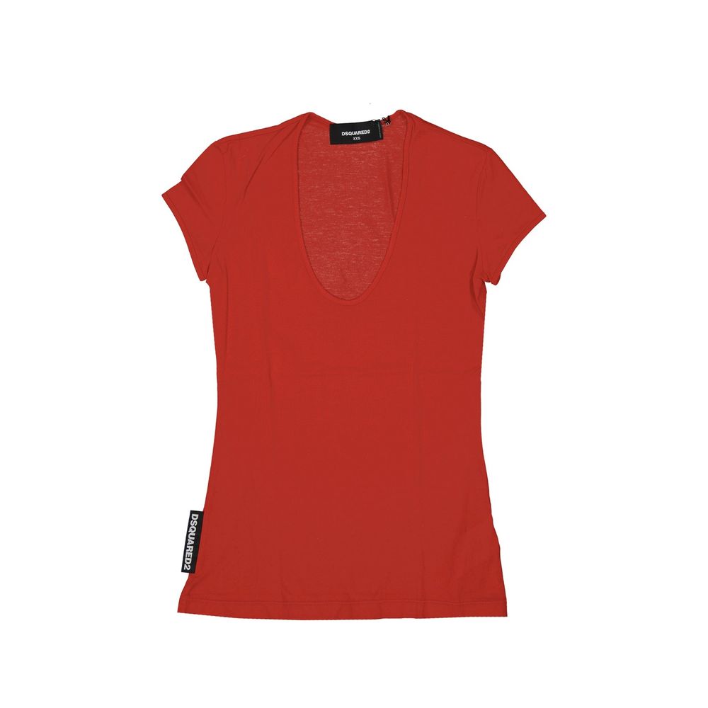Dsquared2 Red Cotton T-Shirt – Bold Luxury for Everyday Wear