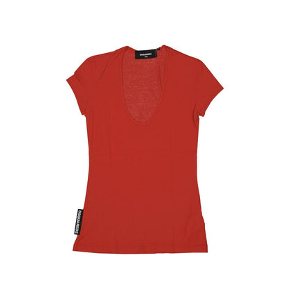 Dsquared2 Red Cotton T-Shirt – Bold Luxury for Everyday Wear
