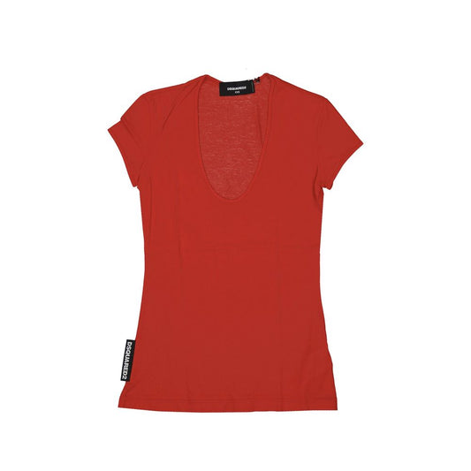 Dsquared2 Red Cotton T-Shirt – Bold Luxury for Everyday Wear