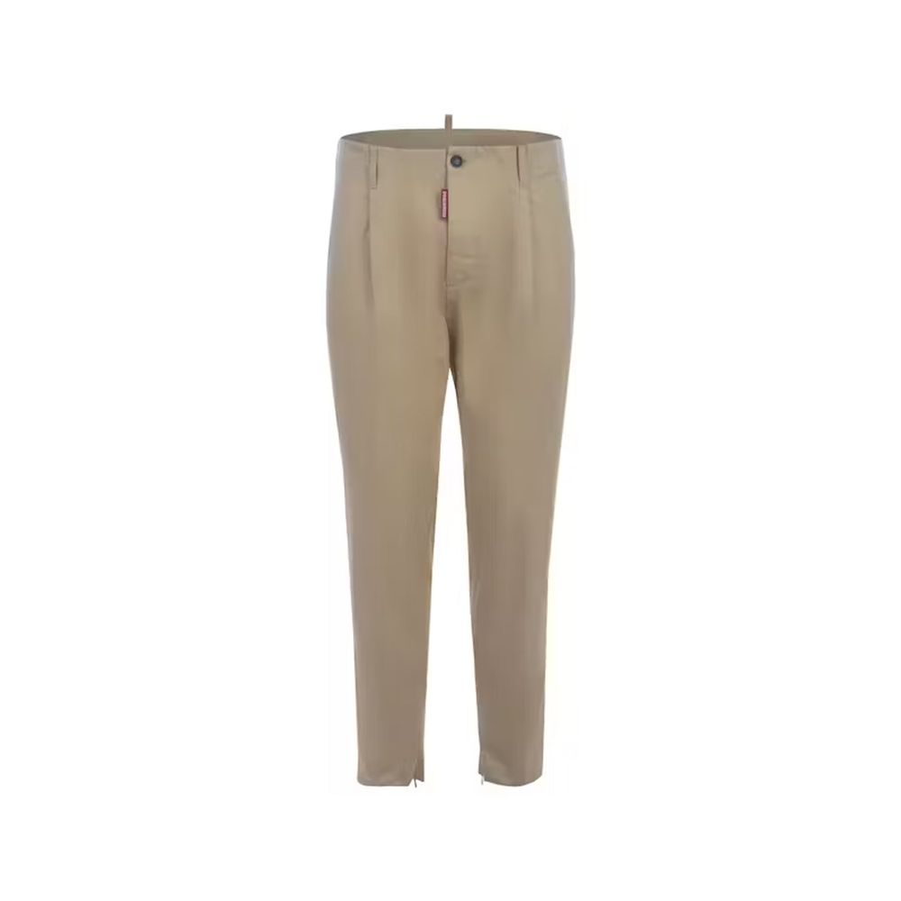 Dsquared2 Beige Cotton Chino Pants - Bold Luxury Meets Urban Utility