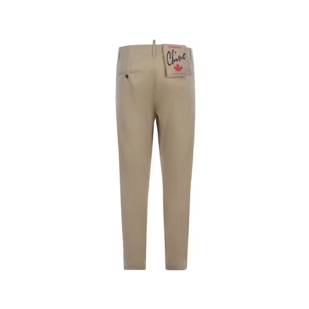 Dsquared2 Beige Cotton Chino Pants - Bold Luxury Meets Urban Utility