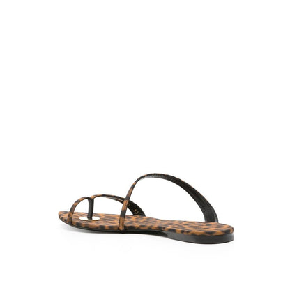 Saint Laurent Brown Leopard Tanger Flat Sandals