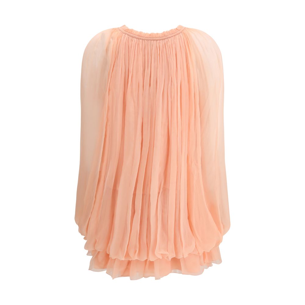 Chloé Peach Pink Silk Mini Dress with Cape