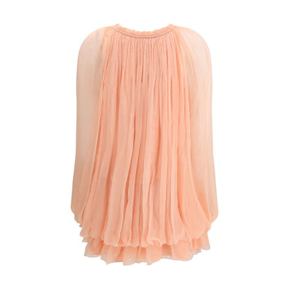 Chloé Peach Pink Silk Mini Dress with Cape