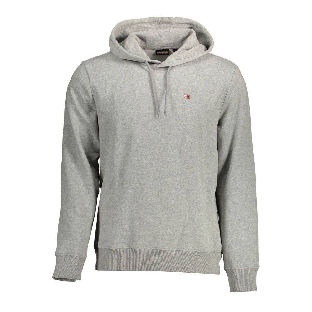 Napapijri Gray Cotton Hoodie - Comfort Meets Style