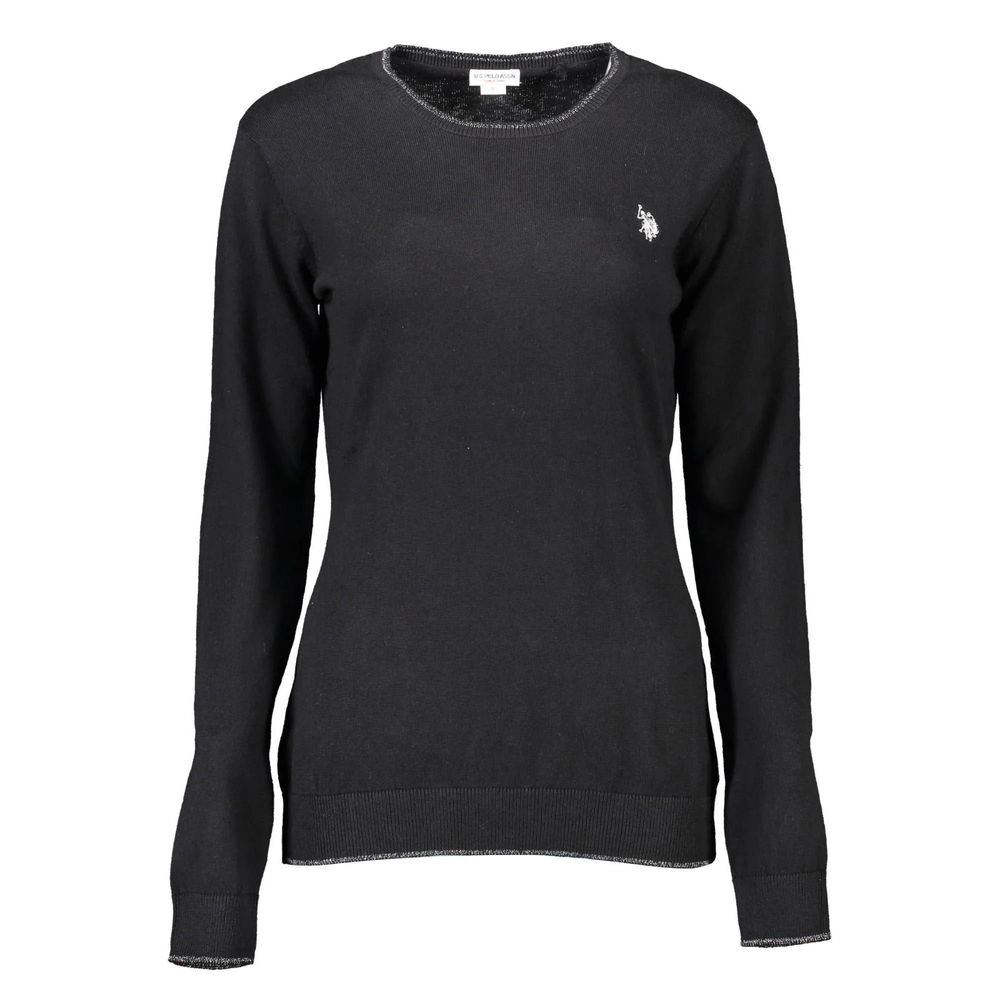 U.S. POLO ASSN. Black Cotton Sweatshirt - Stylish Comfort for Women