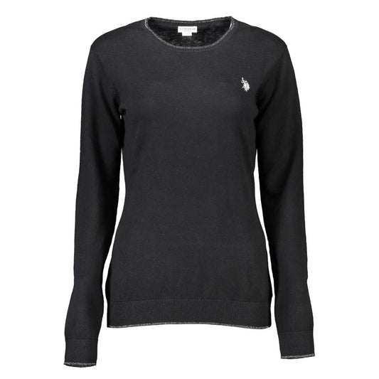 U.S. POLO ASSN. Black Cotton Sweatshirt - Stylish Comfort for Women
