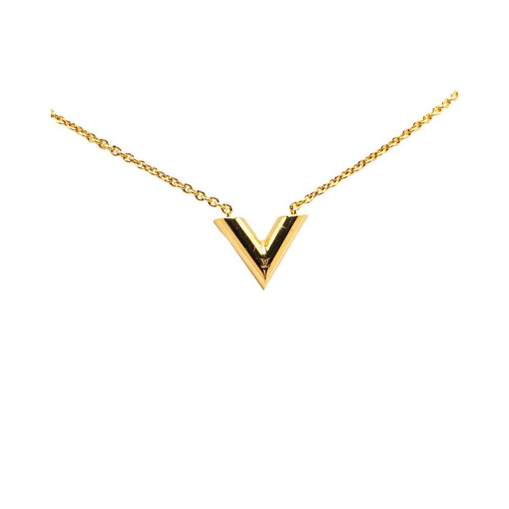 Louis Vuitton Essential V Necklace in Gold Metal