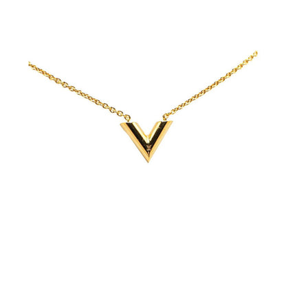 Louis Vuitton Essential V Necklace in Gold Metal