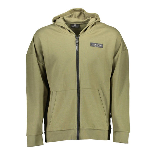 Plein Sport Bicolor Cotton Sweatshirt in Luxurious Green