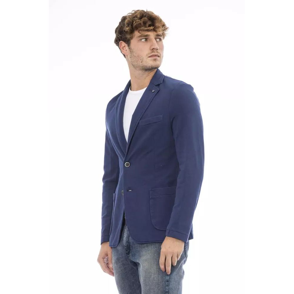 Distretto12 Blue Cotton Blazer for Men