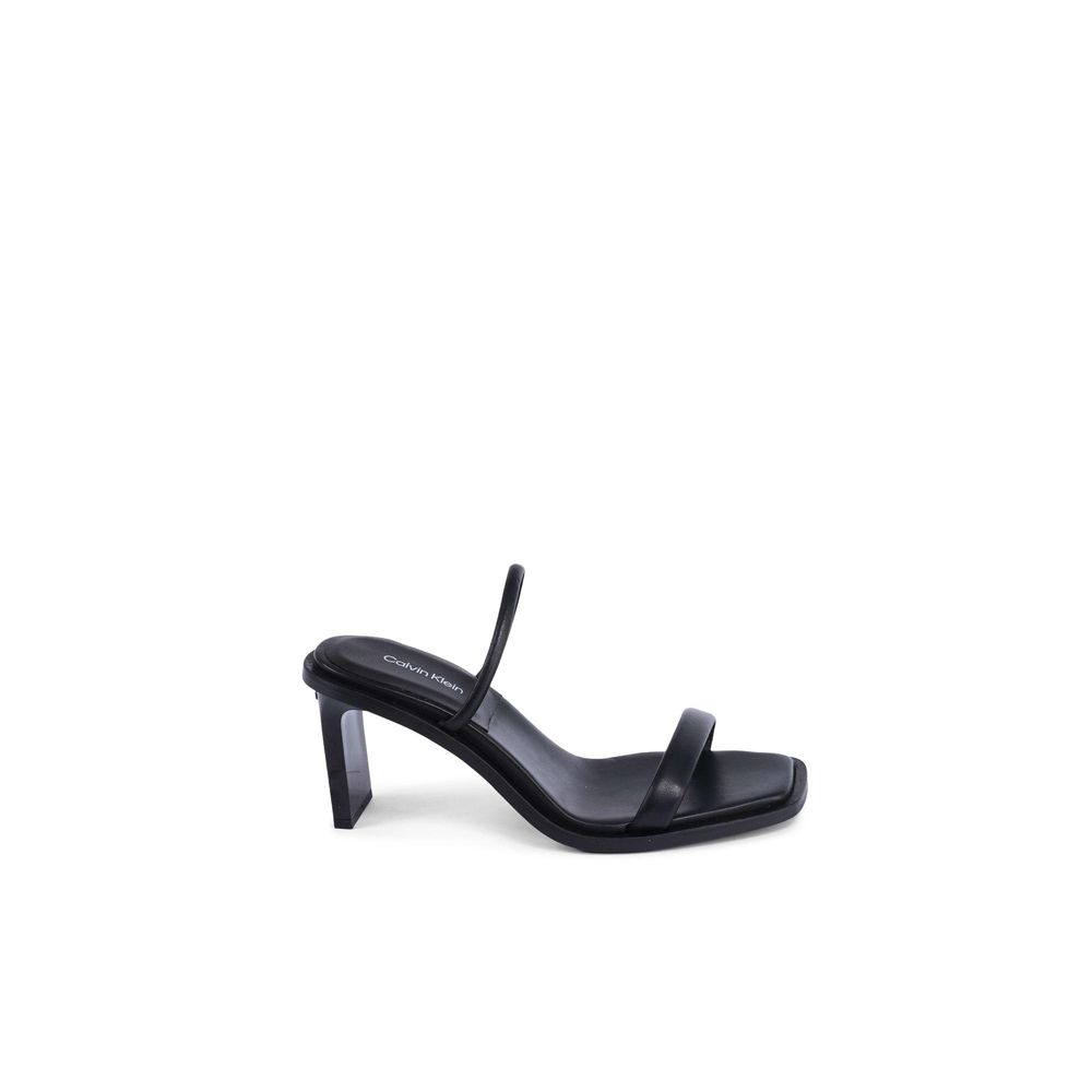 Calvin Klein Black Leather Stiletto Heel Sandals - Elegance Redefined