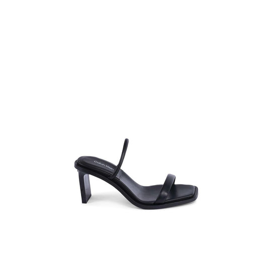Calvin Klein Black Leather Stiletto Heel Sandals - Elegance Redefined