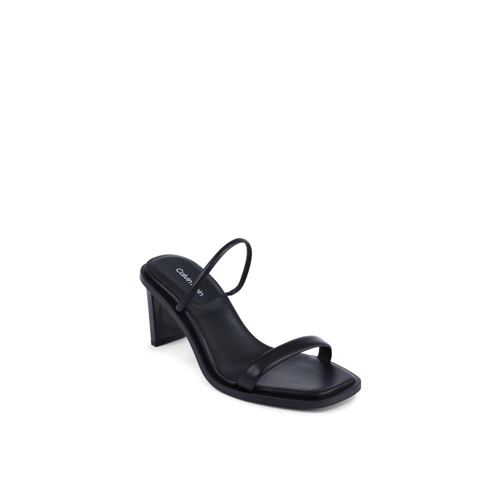 Calvin Klein Black Leather Stiletto Heel Sandals - Elegance Redefined