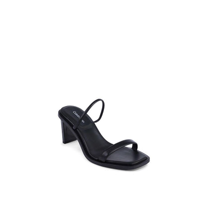 Calvin Klein Black Leather Stiletto Heel Sandals - Elegance Redefined
