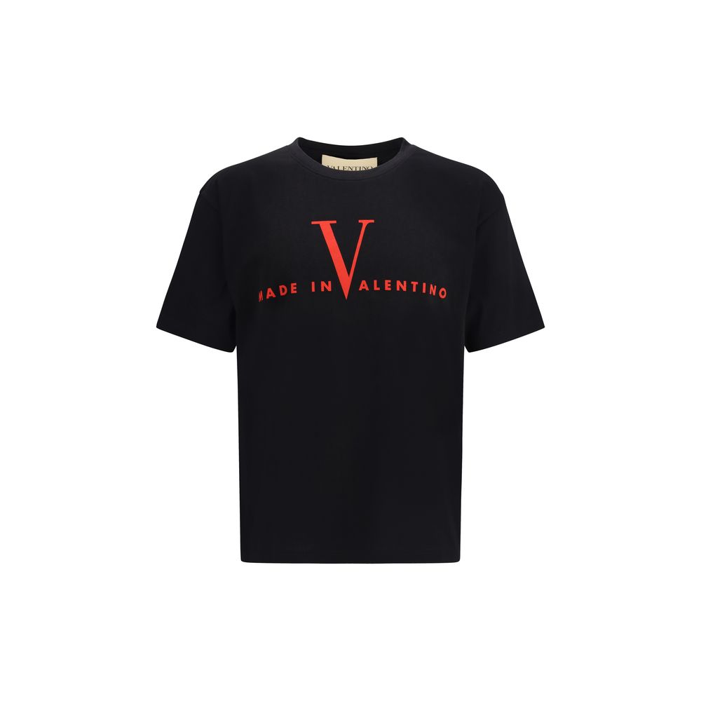 Valentino Black Cotton Made in Valentino T-Shirt