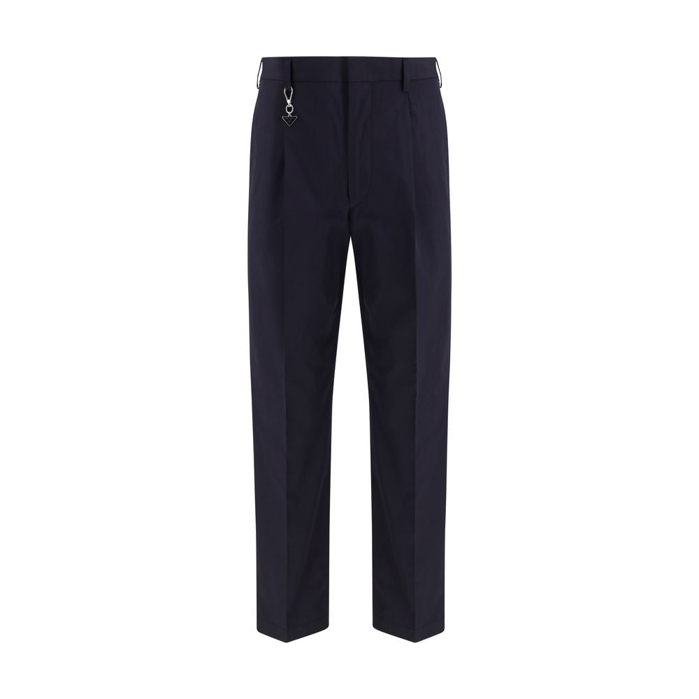 Prada Blue Tailored Cotton Poplin Pants
