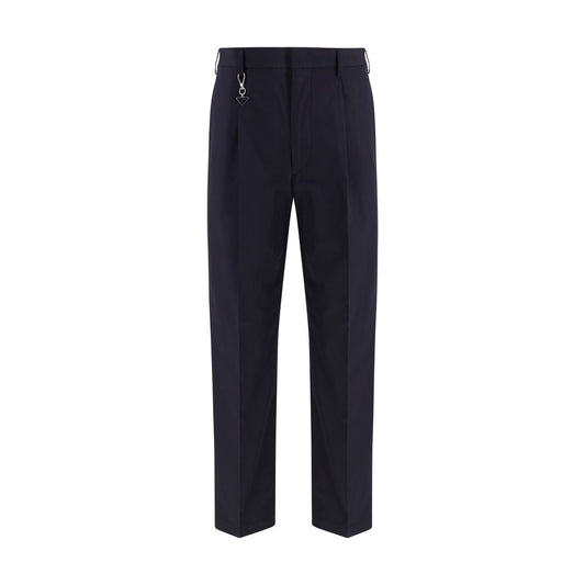 Prada Blue Tailored Cotton Poplin Pants
