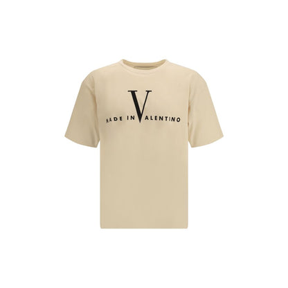 Valentino Cream Cotton Made in Valentino T-Shirt