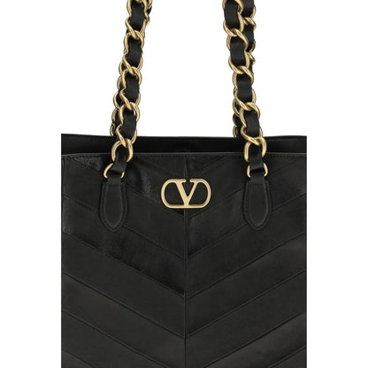Valentino Garavani Black Napa Leather Calf Bos Taurus Shoulder Bag