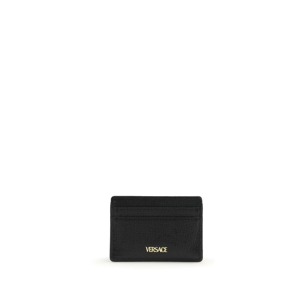 Versace Black Goatskin Medusa Biggie Card Holder